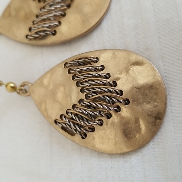 Gold Teardrop Decorative Earrings - Picture 2 of 4
